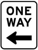 one way road sign